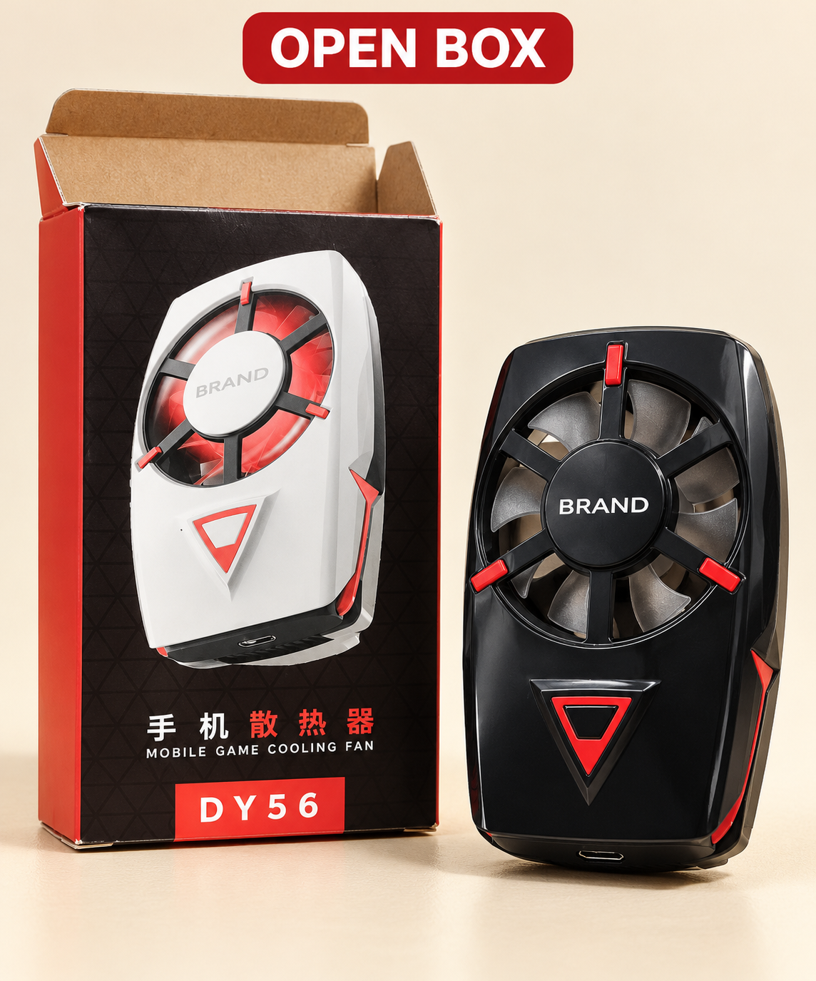 DY56 Clip-On Mobile Phone Cooling Fan – Black & Red