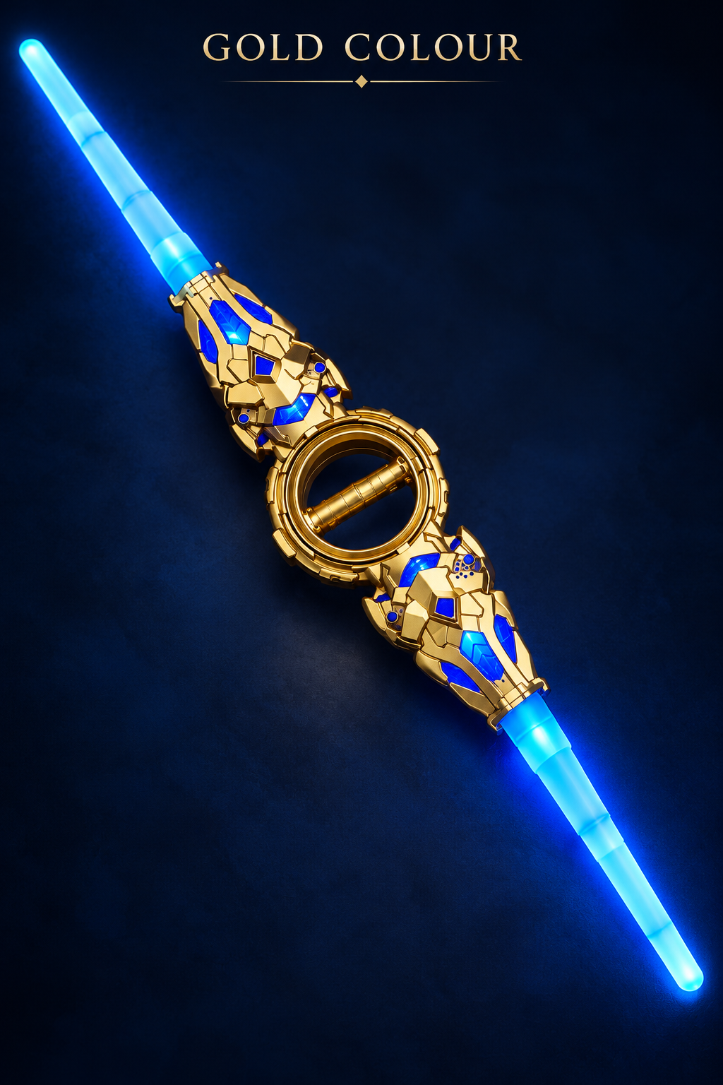Rechargeable Double-Headed Spinning LED Toy Sword with 24-Colour Lights & Sound Effects – 138 cm