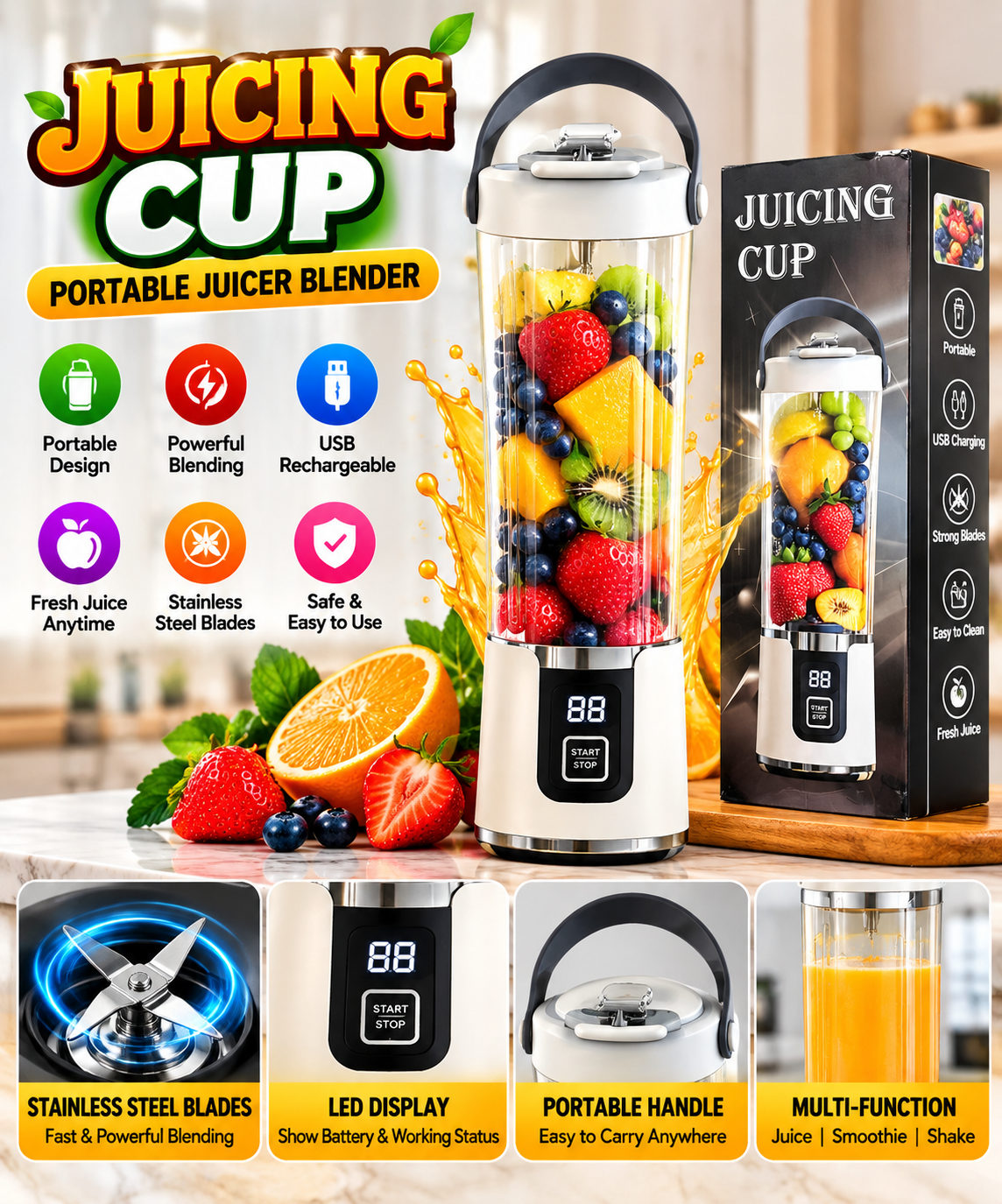 Portable Electric Juicer Blender Cup