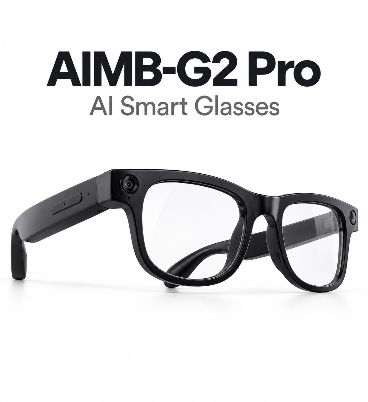 AIMB-G2 Pro AI Smart Glasses with 8MP Camera & Multilingual Translation – Black