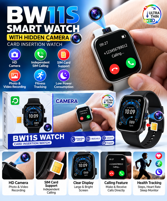 BW11S Smart Watch with Camera & SIM Card Support