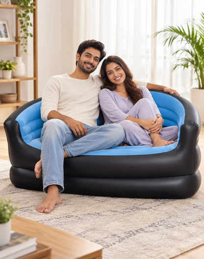 Double Seater Inflatable Air Sofa | Portable Lounge Couch