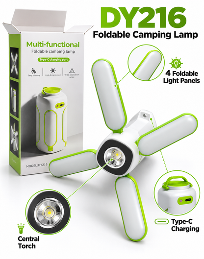 Multi-Functional Foldable Camping Lamp (Model DY216) – Type-C Rechargeable Portable Outdoor Ligh