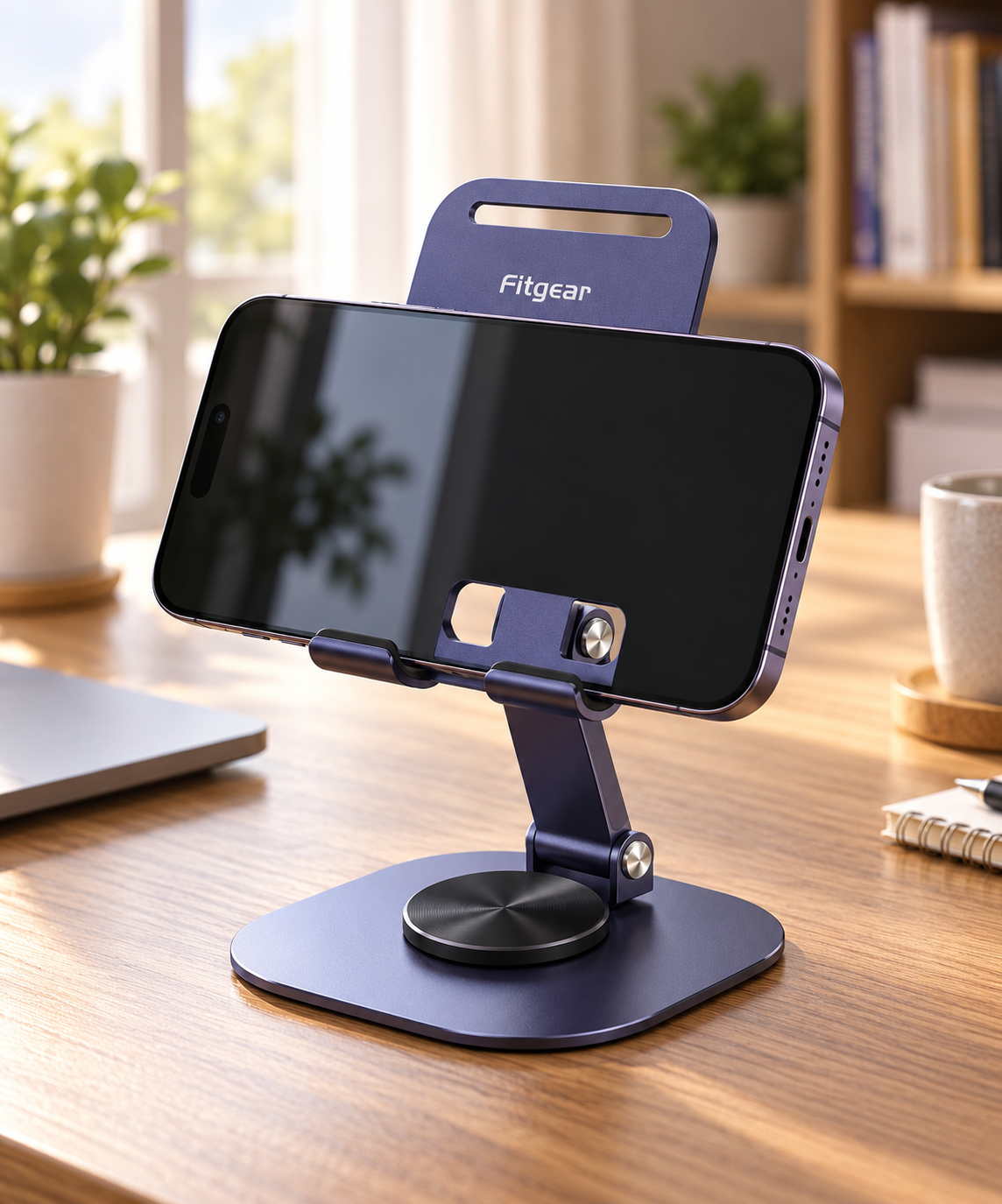 Fitgear FG-12 Foldable Aluminium Desktop Mobile Stand with 360° Rotating Base