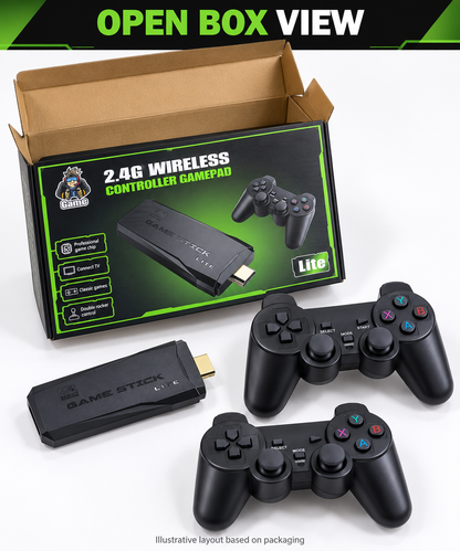 Game Stick Lite TV Gaming Console with Dual 2.4G Wireless Controllers