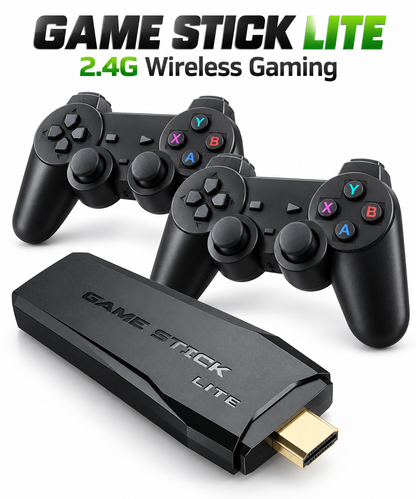 Game Stick Lite TV Gaming Console with Dual 2.4G Wireless Controllers