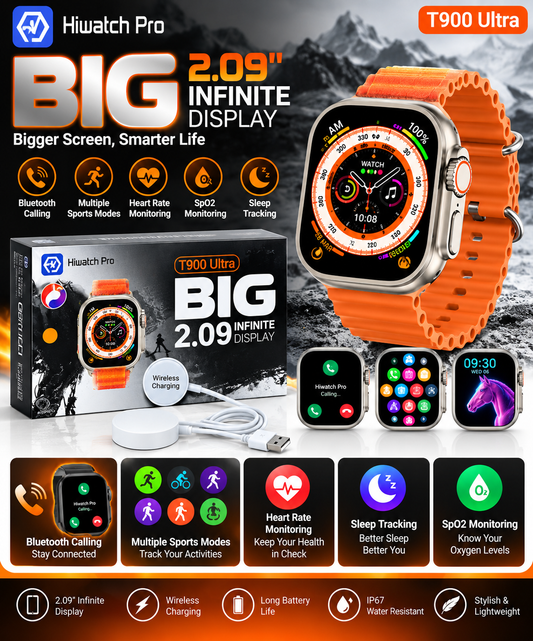 Hiwatch Pro T900 Ultra Smart Watch – 2.09″ Big Display