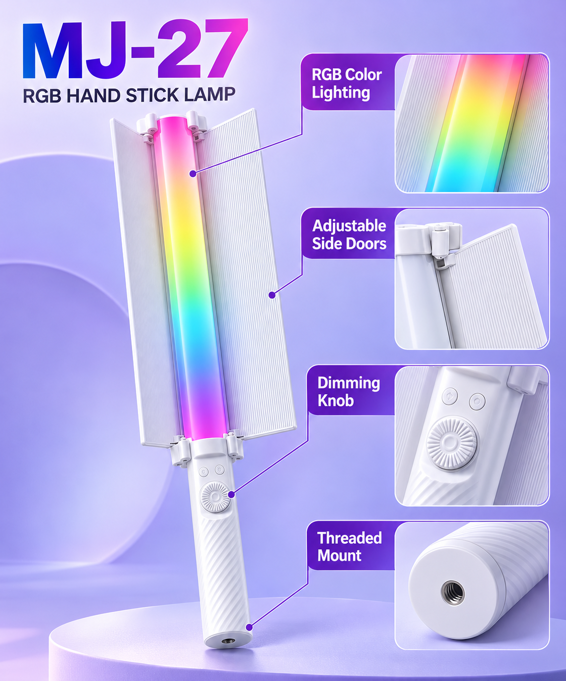 MJ-27 RGB Handheld LED Light Stick for Photography & Video