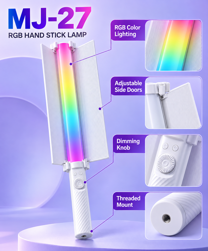 MJ-27 RGB Handheld LED Light Stick for Photography & Video