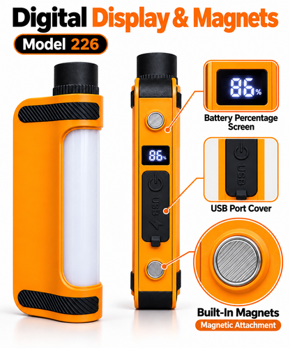 Multifunctional Lighting Power Bank (Model 226) – Portable Emergency LED Work Light & Charger  Product Description