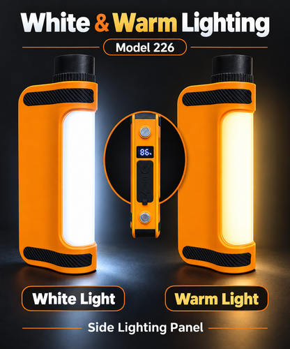 Multifunctional Lighting Power Bank (Model 226) – Portable Emergency LED Work Light & Charger  Product Description