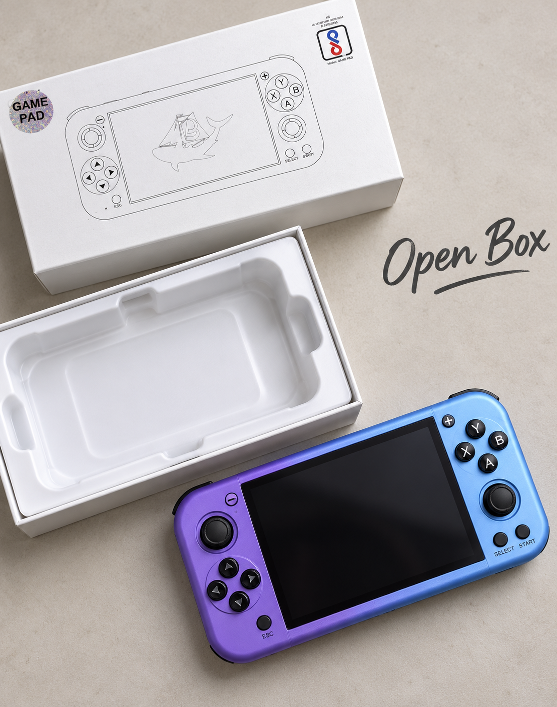 Portable Handheld Game Pad – Dual Analog Controls, Blue-Purple Finish
