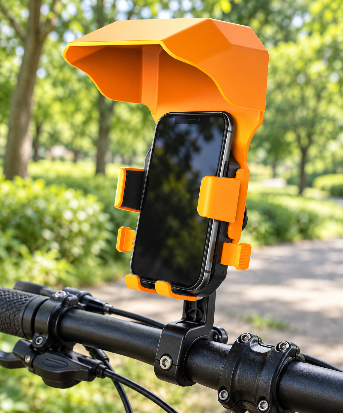 ALW-MTC-16 Bicycle Mobile Holder with Sun & Rain Shade – Orange