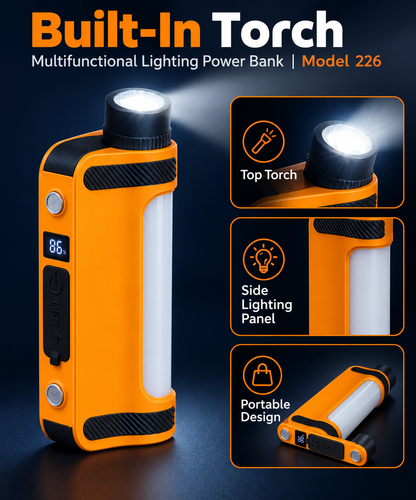 Multifunctional Lighting Power Bank (Model 226) – Portable Emergency LED Work Light & Charger  Product Description