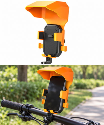 ALW-MTC-16 Bicycle Mobile Holder with Sun & Rain Shade – Orange