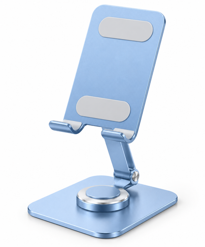 Z02 Foldable Desktop Mobile Holder with 360° Rotation – Pastel Blue