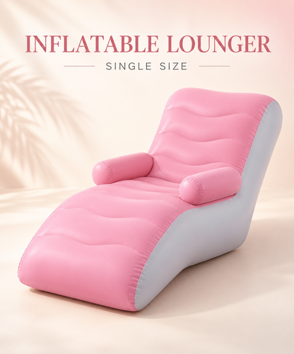 Single Seater Inflatable Lounger Sofa with Armrests | Portable Reclining Air Chair
