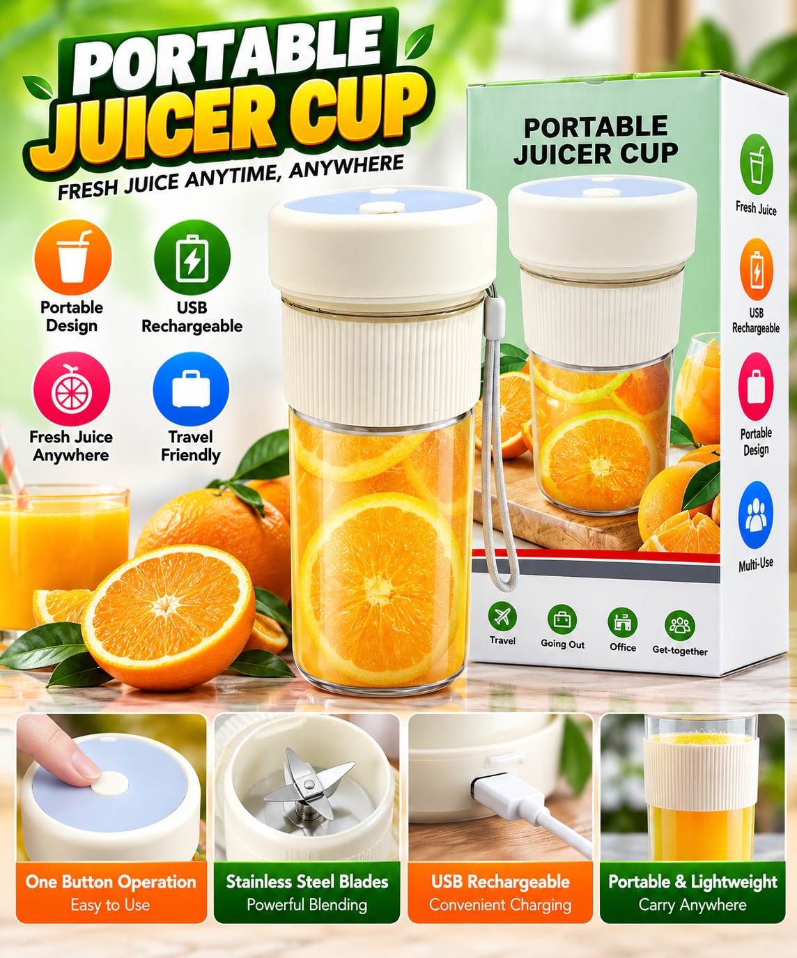Portable Electric Juicer Cup – Mini Blender
