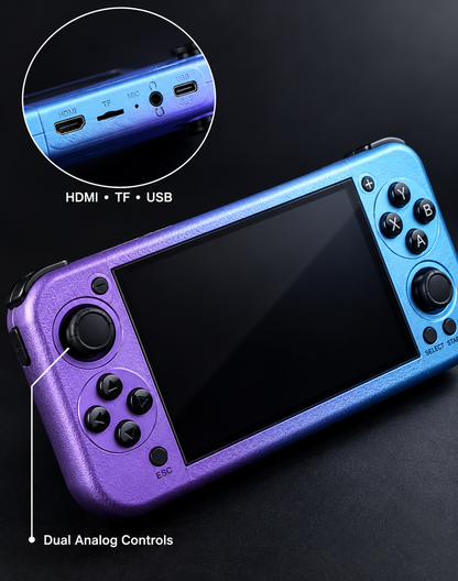 Portable Handheld Game Pad – Dual Analog Controls, Blue-Purple Finish