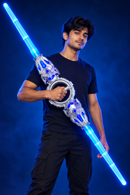 Rechargeable Double-Headed Spinning LED Toy Sword with 24-Colour Lights & Sound Effects – 138 cm