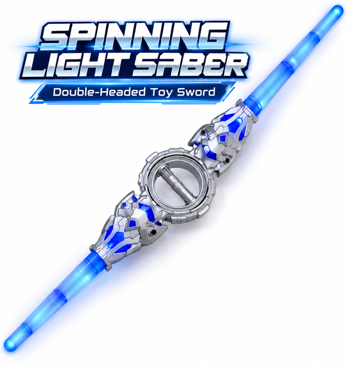Rechargeable Double-Headed Spinning LED Toy Sword with 24-Colour Lights & Sound Effects – 138 cm