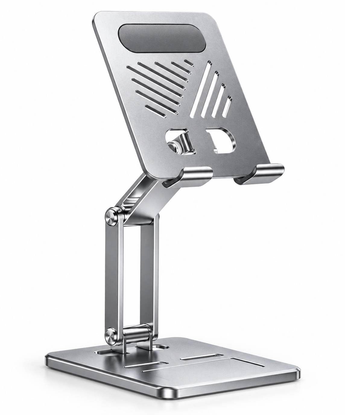 Z08 Foldable Metal Mobile & Tablet Stand – Adjustable Desktop Holder (Silver