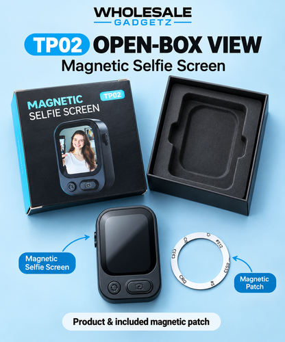 TP02 Magnetic Selfie Screen for Smartphone Rear Camera – Black