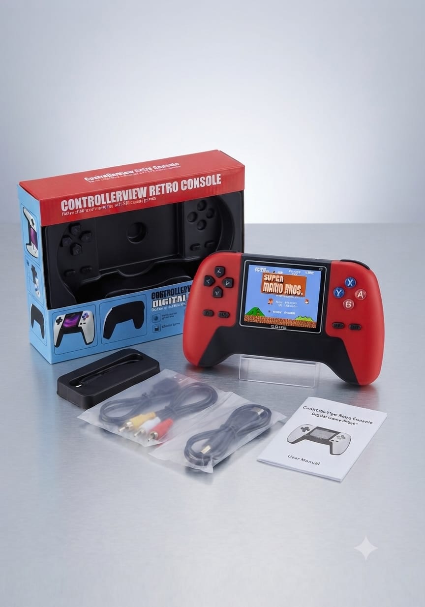 Retro Handheld Game Console with Built-in Screen Controller Style