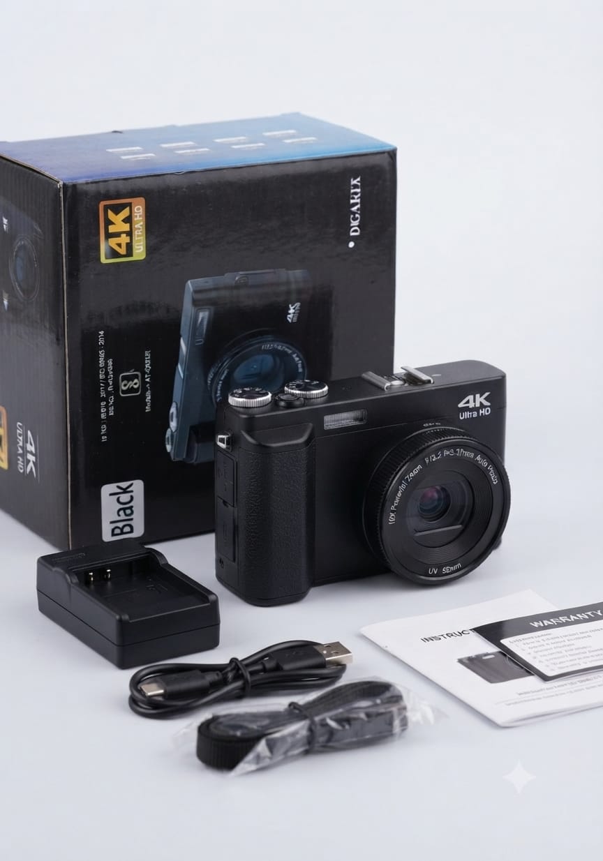 DIGAREX 4K Ultra HD Compact Digital Camera (Black)