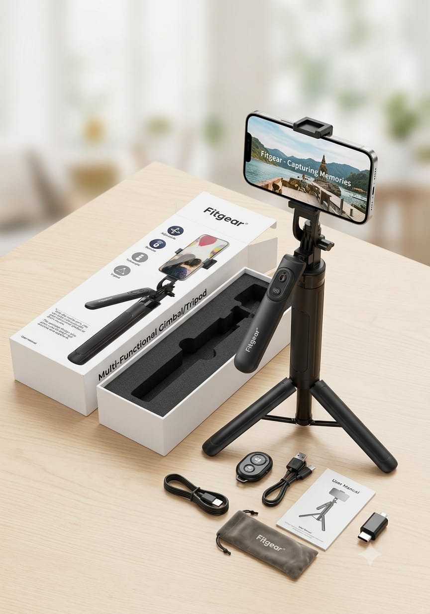 FitGear Multi-Functional Gimbal Selfie Stick Tripod