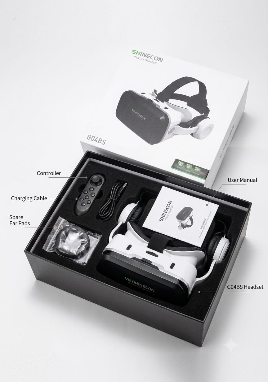 Dropshipping VRSHINECON G04BS+B03 Handle 3D Virtual Reality Helmet VR Glasses With Wireless Headset