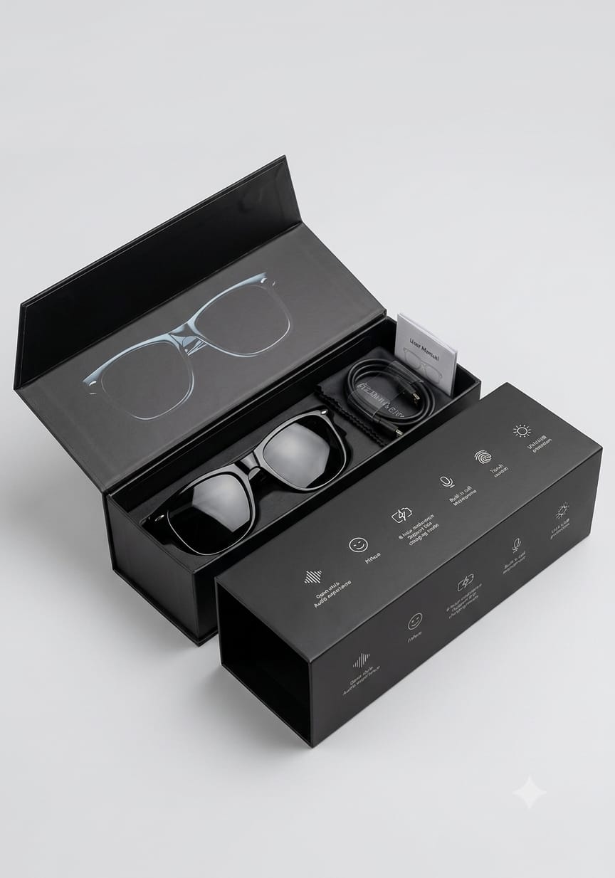 Wireless Bluetooth Smart Audio Sunglasses – Open-Ear Music & Hands-Free Call Smart Eyewear