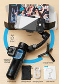 TOKQI M02 3-Axis Smartphone Gimbal Stabilizer with Magnetic Remote Control
