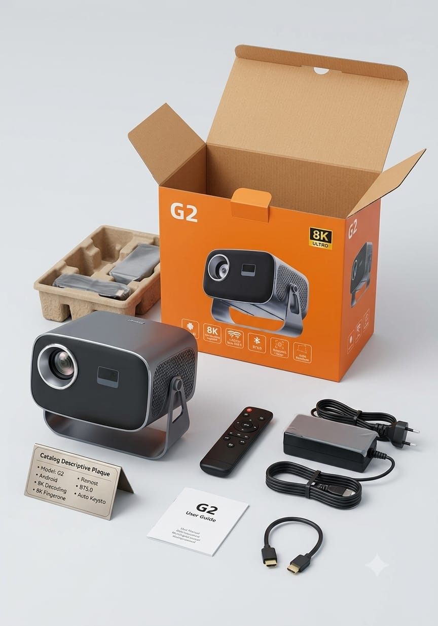 G2 Ultra 8K Smart Android Projector with Stand & Auto Keystone