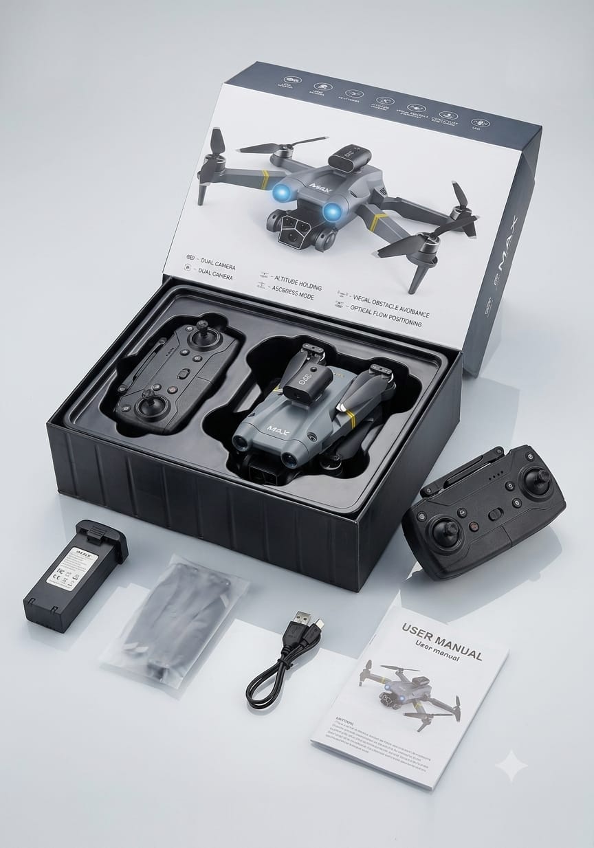 M3 MAX Dual Camera Foldable Drone Kit with Obstacle Avoidance & Optical Flow