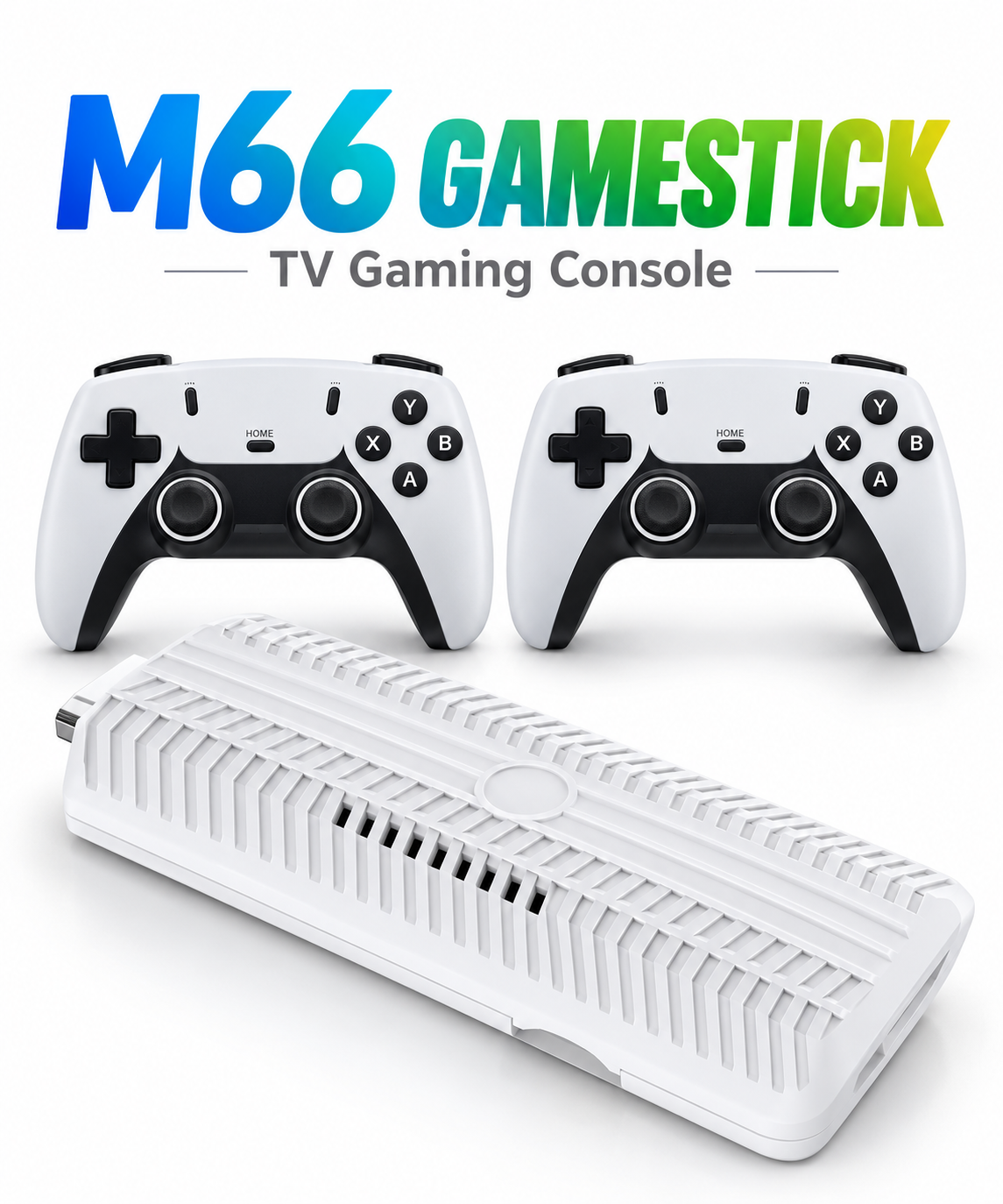 M66 GameStick TV Gaming Console with Dual Controllers – White